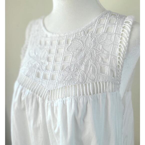 Tularosa White Cotton Eyelet Lace Mini Tent Dress Size Women's Small - Picture 4 of 11